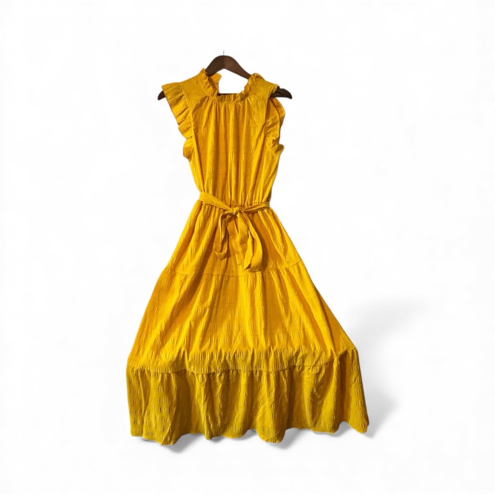 SHEIN Vibrant Yellow Maxi Long Dress Sleeveless Size Large - Picture 3 of 10